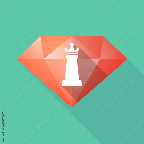 Long shadow  diamond with a  queen   chess figure
