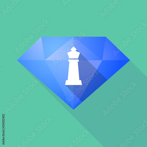 Long shadow  diamond with a  king   chess figure