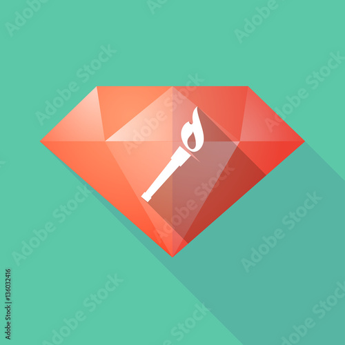 Long shadow  diamond with  a torch icon