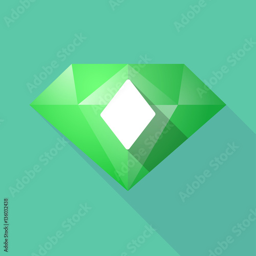 Long shadow  diamond with  the  diamond  poker playing card sign