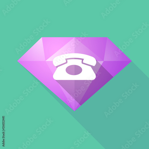 Long shadow  diamond with  a retro telephone sign