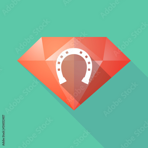 Long shadow  diamond with  a horseshoe sign