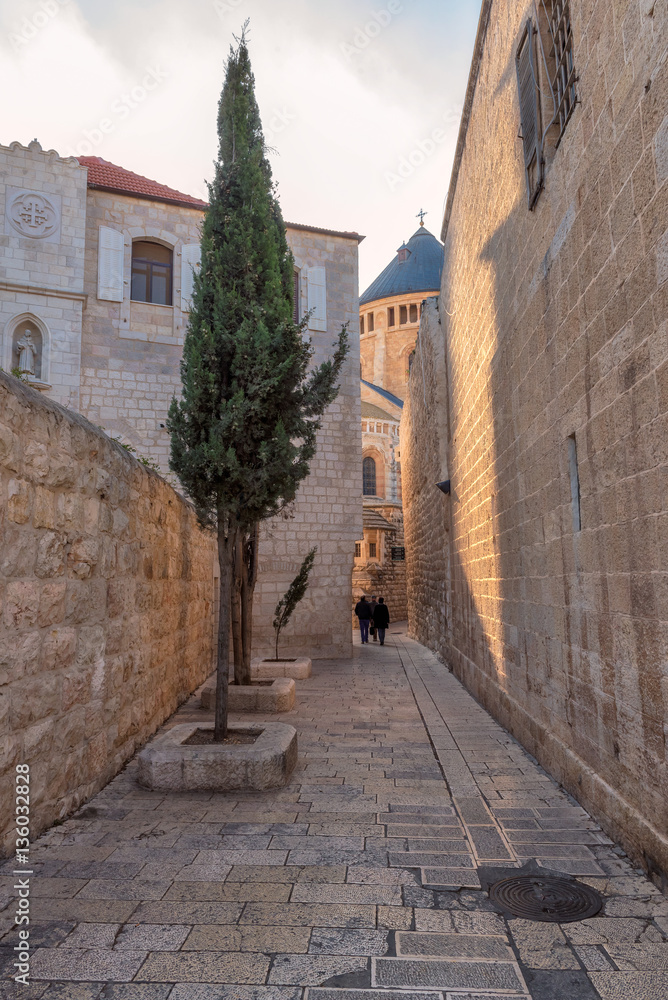 Ancient street in Jerusalem Old City, Jerusalem, Israel. Ancient street in Jerusalem Old City, Jerusalem, Israel.
