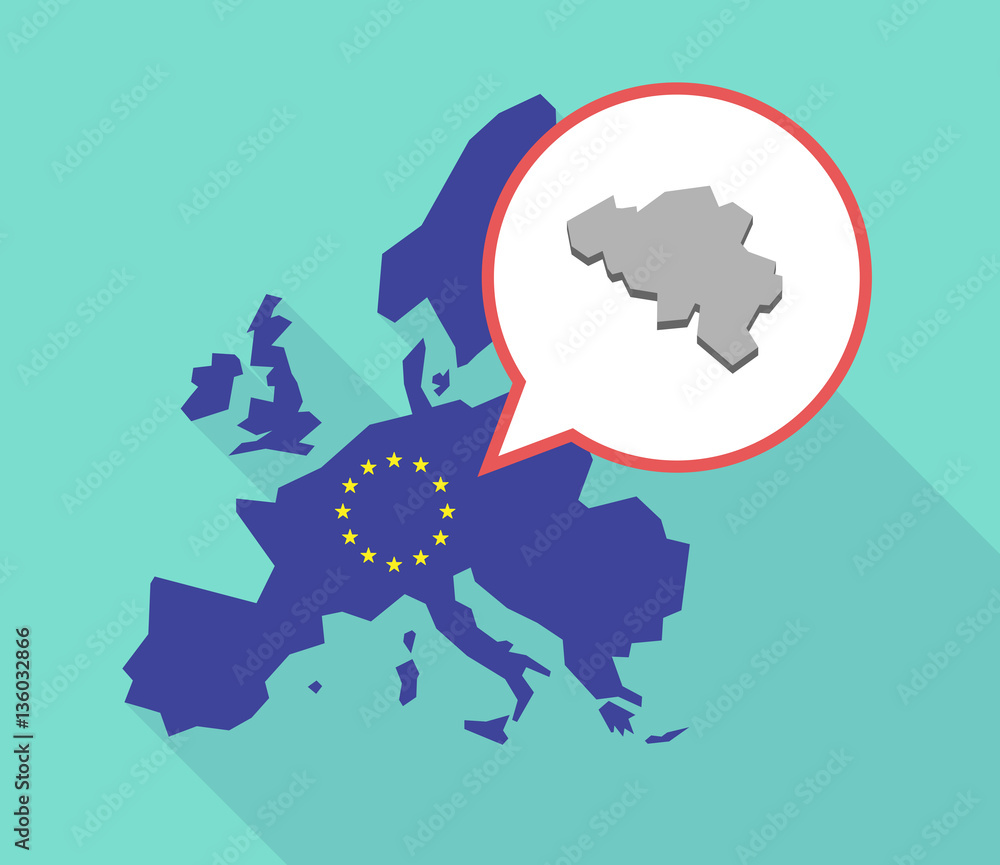 Map of the EU map with the map of Belgium Map of the EU map with the map of Belgium