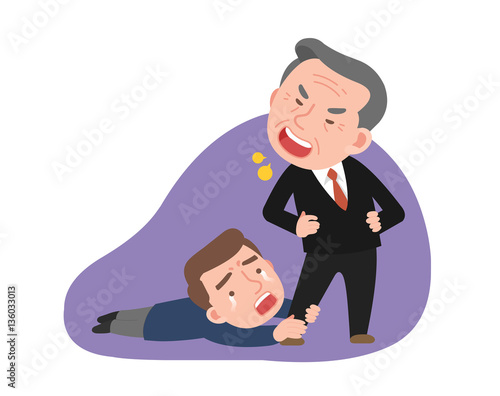 Angry boss and Sad employee