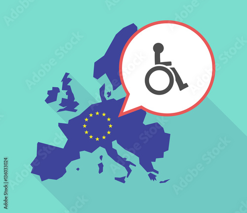 Map of the EU map with a human figure in a wheelchair icon
