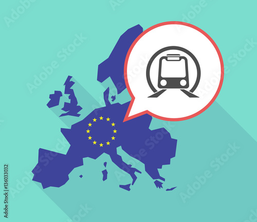 Map of the EU map with a subway train icon