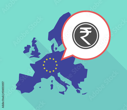Map of the EU map with a rupee coin icon