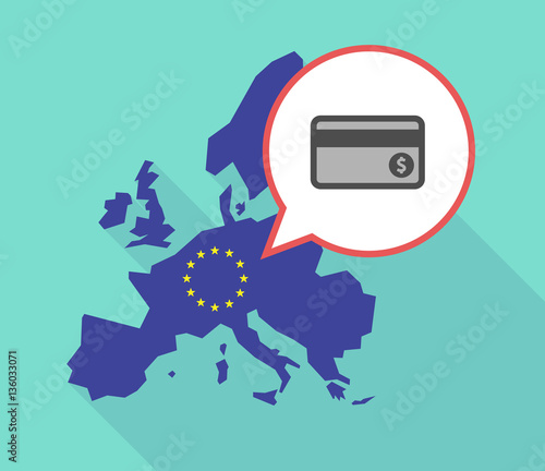 Map of the EU map with  a credit card