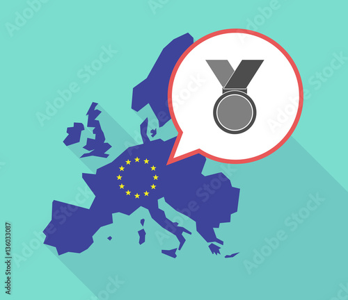 Map of the EU map with a medal