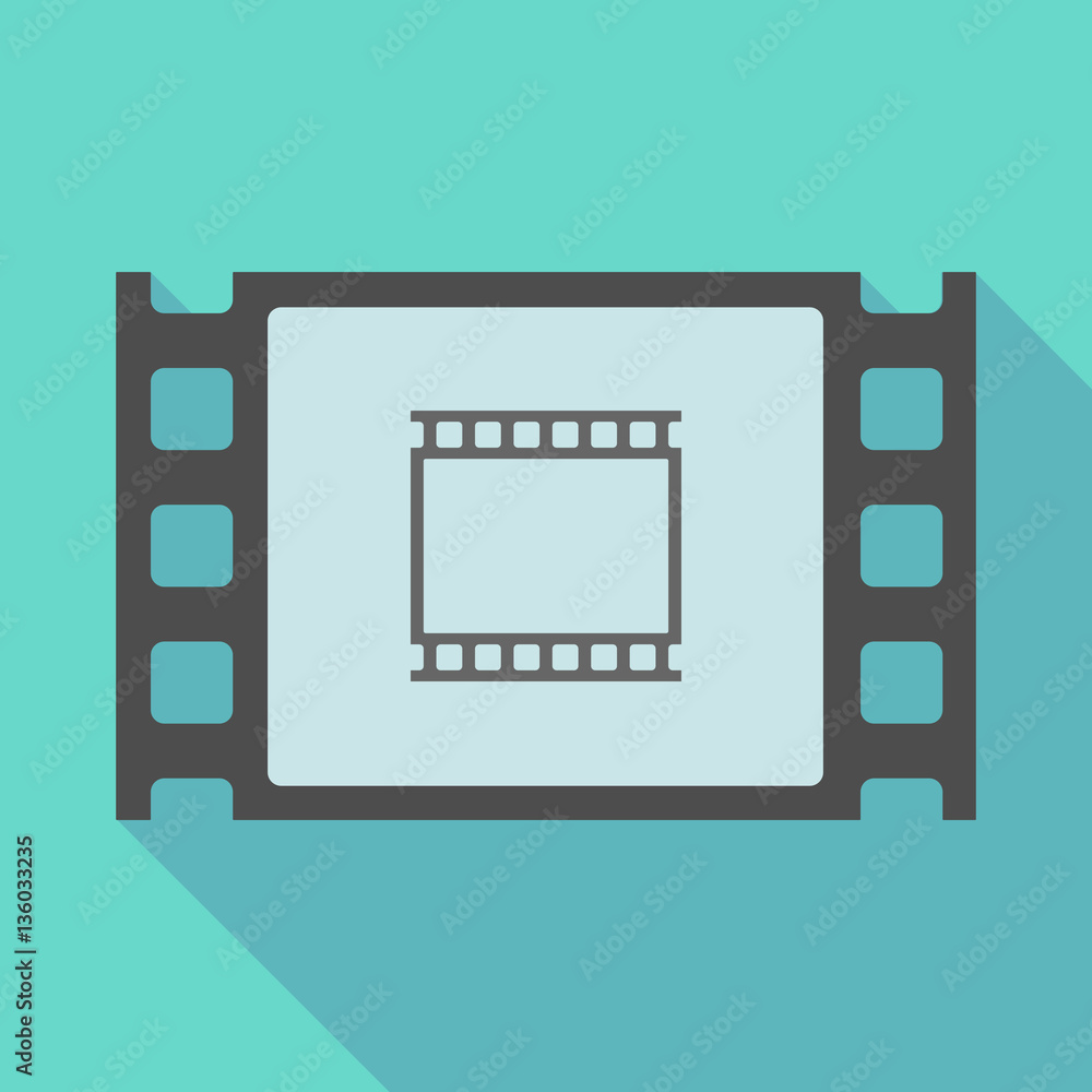 Long shadow film frame with a photographic 35mm film strip Long shadow film frame with a photographic 35mm film strip