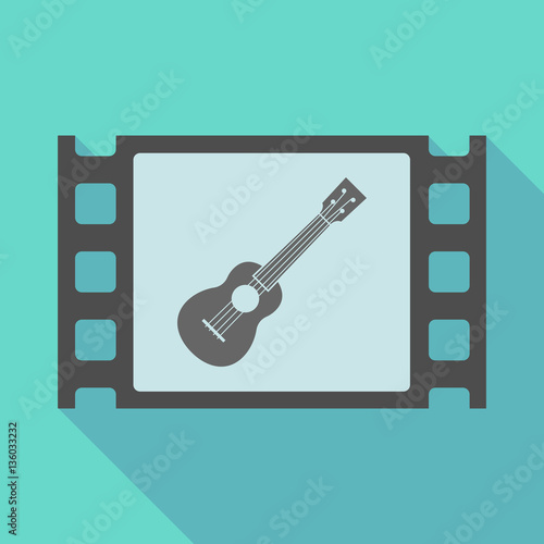 Long shadow film frame with  an ukulele