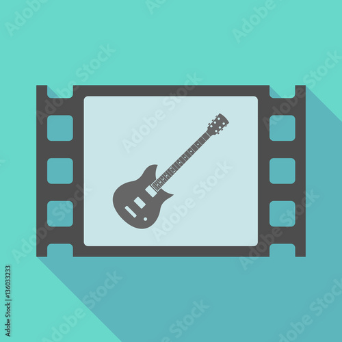 Long shadow film frame with  an electric guitar