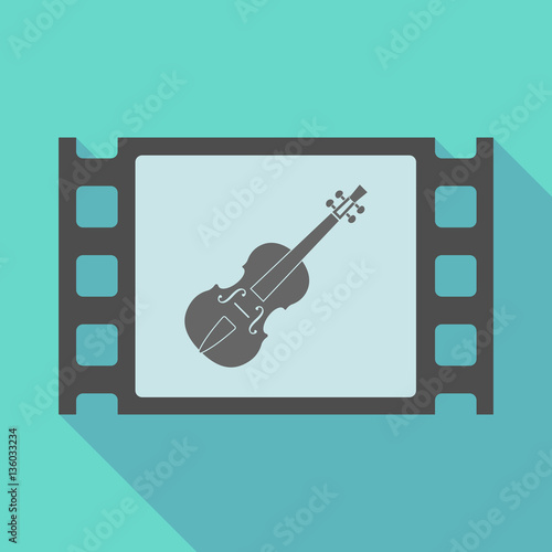 Long shadow film frame with  a violin