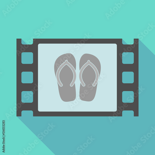 Long shadow film frame with   a pair of flops