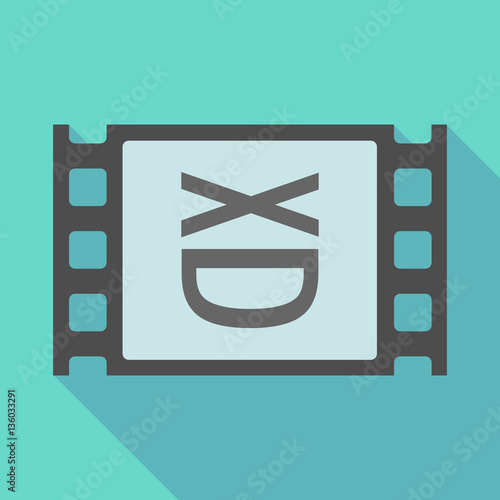 Long shadow film frame with   a laughing text face