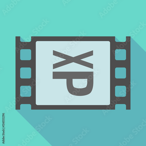 Long shadow film frame with  a Tongue sticking text face emotico
