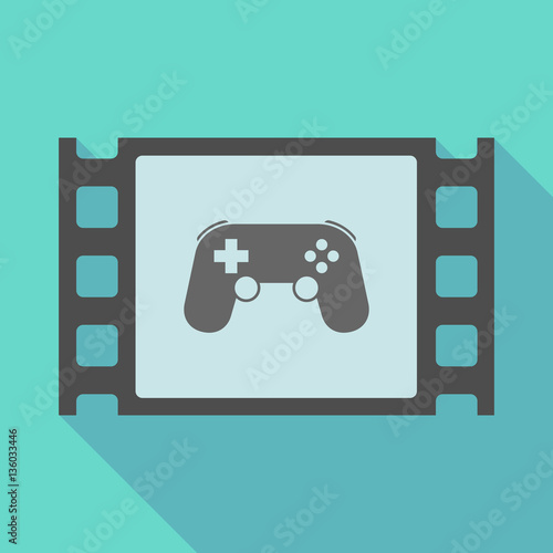 Long shadow film frame with  a game pad