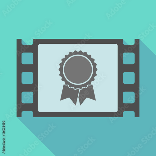 Long shadow film frame with  a ribbon award