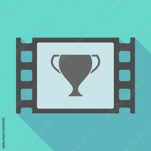 Long shadow film frame with  an award cup