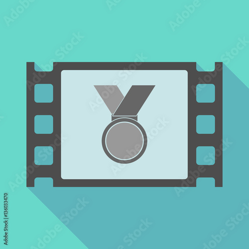 Long shadow film frame with  a medal