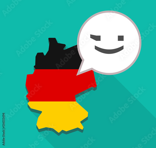 Map of Germany with  a wink text face emoticon