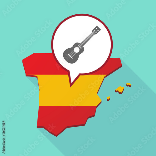 Map of Spain with an ukulele