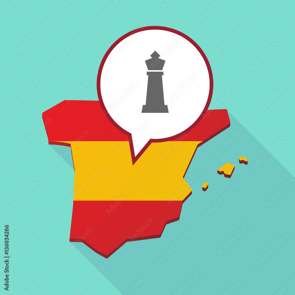 Fototapeta premium Map of Spain with a king chess figure