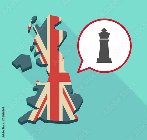Map of UK with a king chess figure