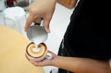 Barista made a latte art