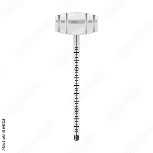 Alcoholmeter icon in monochrome style isolated on white background. Wine production symbol stock vector illustration.