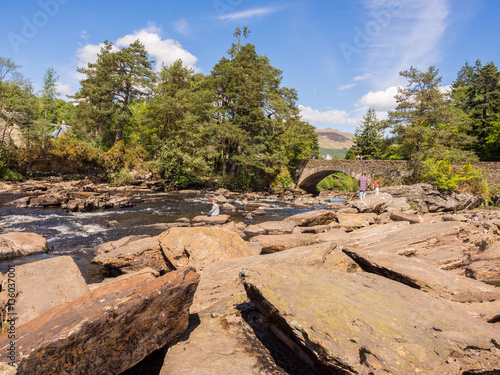 The numerous waterfalls of the Falls of Drochet, Killin Scotland, UK photo