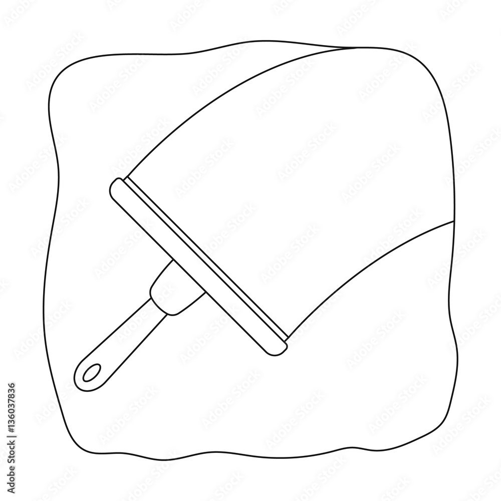 Squeegee icon in outline style isolated on white background. Cleaning