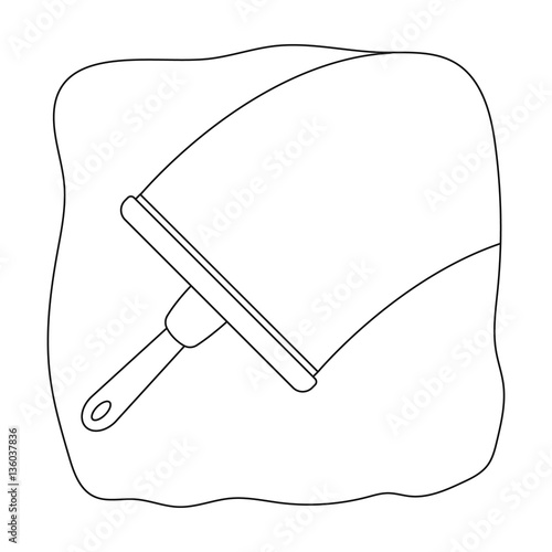Squeegee icon in outline style isolated on white background. Cleaning symbol stock vector illustration.