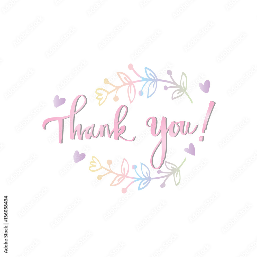 Lettering Thank you. Hand drawing illustration Lettering Thank you. Hand drawing illustration