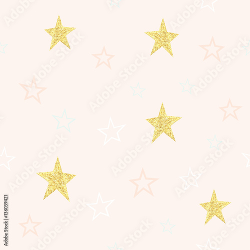 Gold stars pattern.