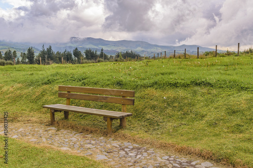 Wooden Seat at Park, Ecuador