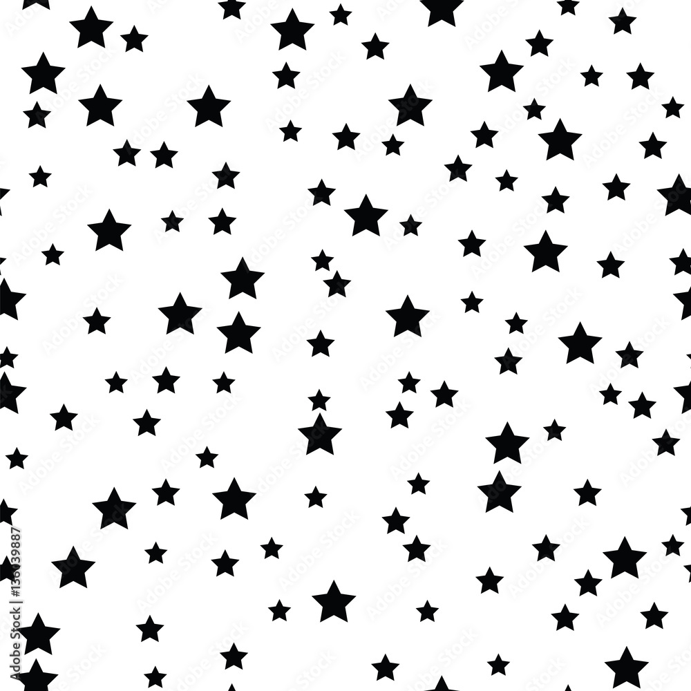 Geometric monochrome abstract seamless pattern with stars Geometric monochrome abstract seamless pattern with stars