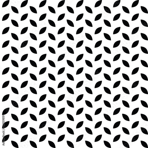 Geometric  monochrome abstract seamless pattern with leafage