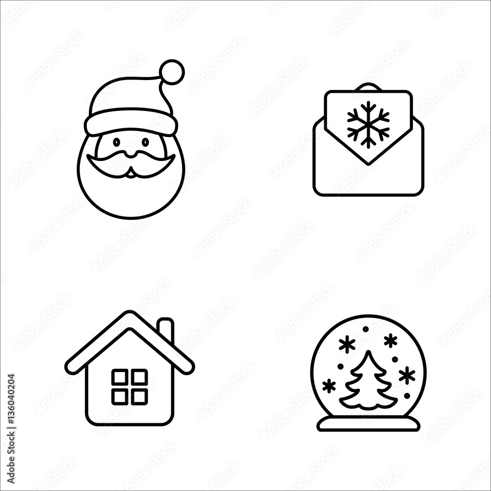 winter cold snow line icons set winter cold snow line icons set