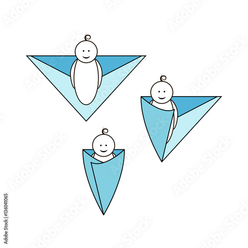 Baby swaddling illustration
