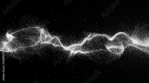 Black and white energy wave graphic background.