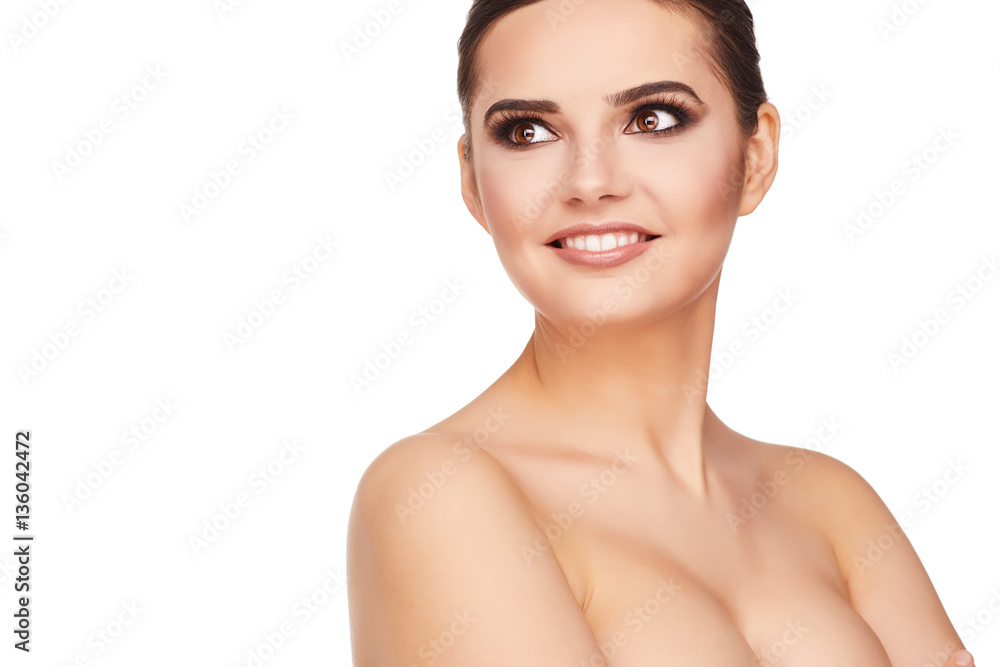 Beauty Woman face Portrait. Beautiful Spa model Girl with Perfec Beauty Woman face Portrait. Beautiful Spa model Girl with Perfec