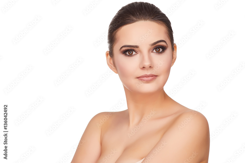 Beauty Woman face Portrait. Beautiful Spa model Girl with Perfec Beauty Woman face Portrait. Beautiful Spa model Girl with Perfec