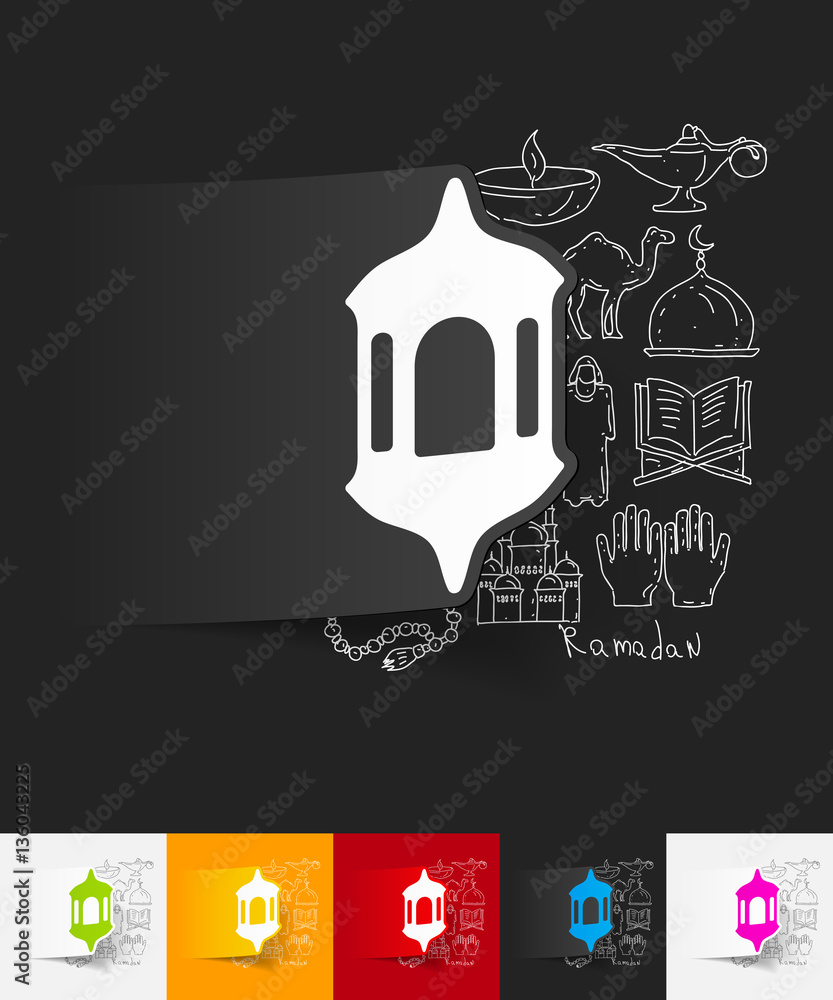 lantern paper sticker with hand drawn elements lantern paper sticker with hand drawn elements