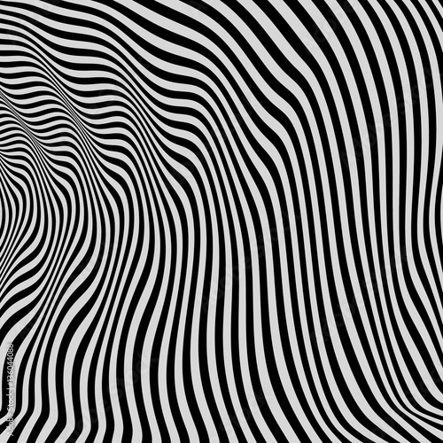 Black and White Background. Pattern With Optical Illusion.
