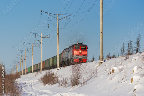 railway train in winter