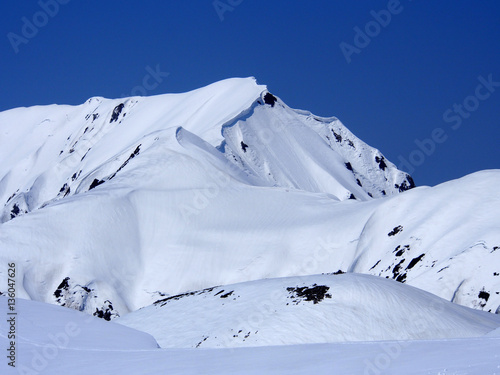 snow mountains at Tateyama Kurobe Alpine Route, Japan photo