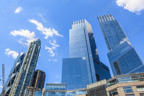 Looking up view of High Building from Columbus Circle New York C