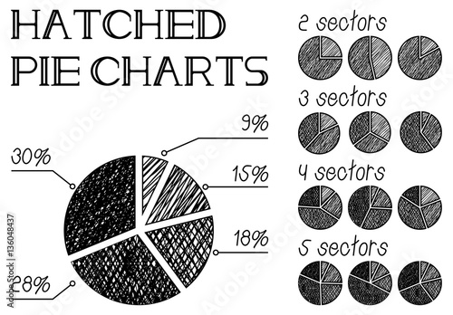 Hatched pie charts